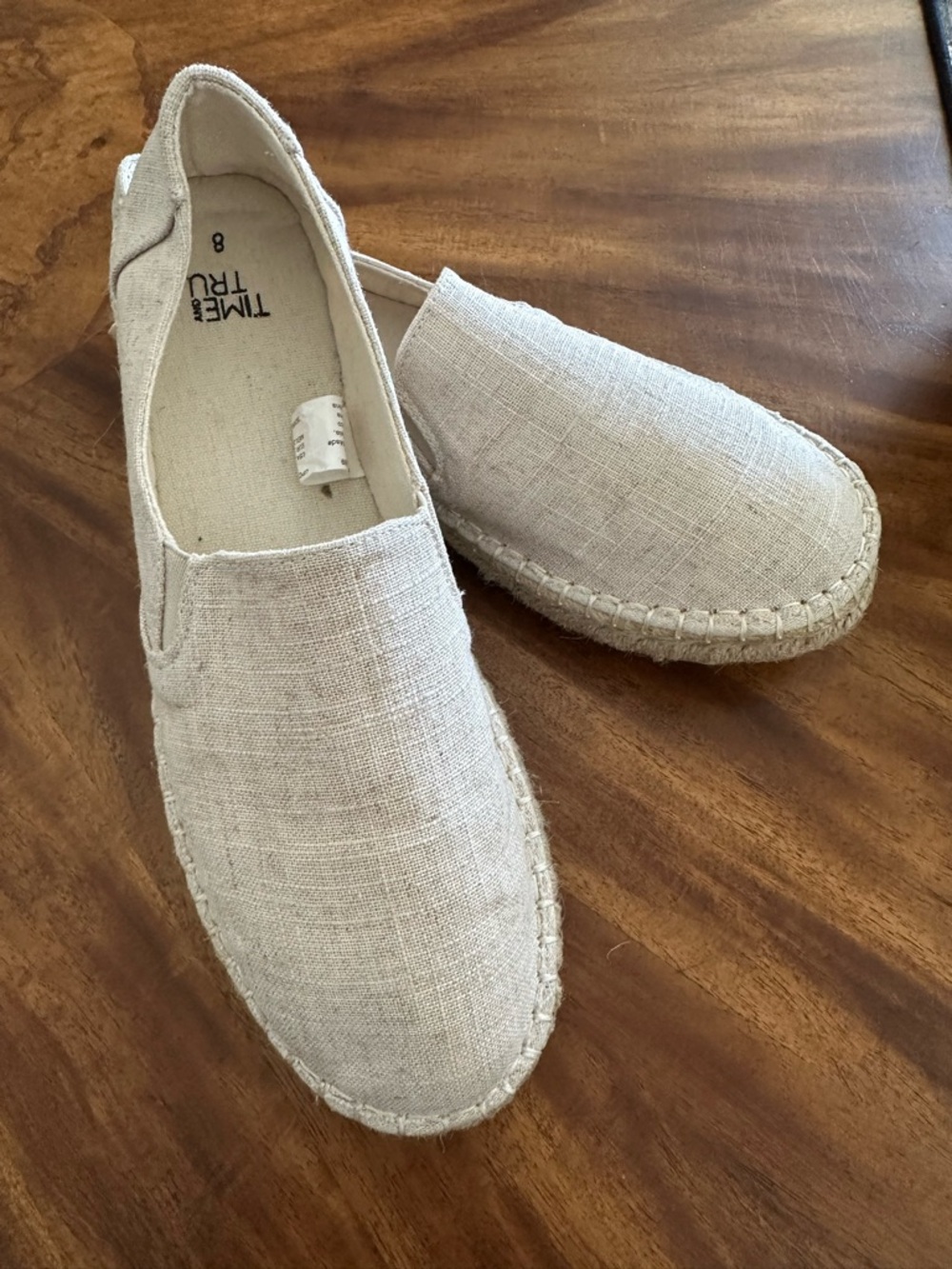 Time and Tru casual Slip-On Espadrilles in Natural Beige